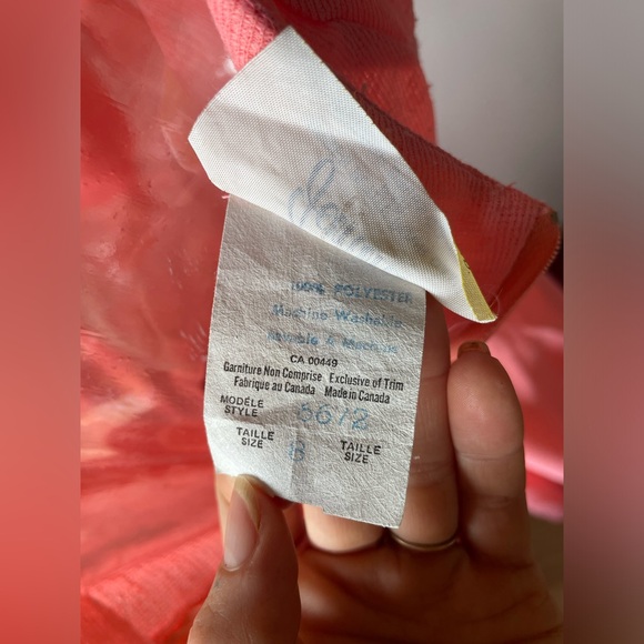 Vintage pink dress with belt and drawstring collar - Picture 8 of 12